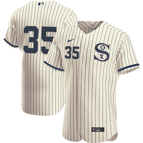 Men Chicago White Sox #35 No Name Cream stripe Dream version Elite Nike 2021 MLB Jerseys